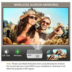 GENERICO - Proyector HD 1080P Inalambrico Compatible HDMI VGA USB
