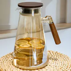 GENERICO - Jarra vidrio borosilicato resistente temperaturas tetera tapa Hogar