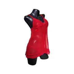 GENERICO - Baby doll con tanga hilo Negro encaje Lenceria Sensual