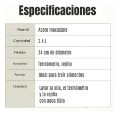 IMPORTADORA MAKA - Olla para freír con control de temperatura