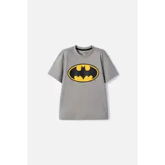 DC COMICS - Camiseta de Batman manga corta gris para niño