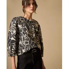 ESPRIT - Camisa para Mujer Floral de Gran Formato y Estilo Elegante