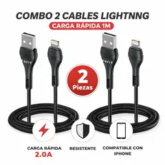 HAVIT - Kit x 2 Cables de Datos y Carga De USB-A para Lightning ( Iphone,Ipad ) 1 Metro