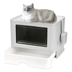 AMERICAN GENERICS - Caja De Arena Plegable Para Gatos Con Tapa, Largo: 50 cm, Ancho: 39 cm, Alto: 37 cm