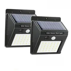 GENERICO - Reflector Luz Foco Panel Solar Recargable De Pared Con Sensor De Movimiento Para Exteriores combo x2