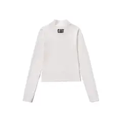 CAT - Camiseta Mujer SPORTY MOCK NECK LS Blanco