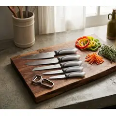 GENERICO - Juego De Cuchillos 6 Piezas Con Pelador Acero Inoxidable Cocina Profesional