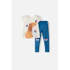 LITTLEMIC - Conjunto de con pantalón largo multicolor para niña 2T a 6T