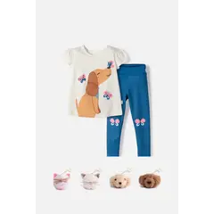 LITTLEMIC - Conjunto de con pantalón largo multicolor para niña 2T a 6T