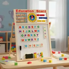 GENERICO - Tablero Magnético 2 En 1 De Madera Con Ábaco Y Letras