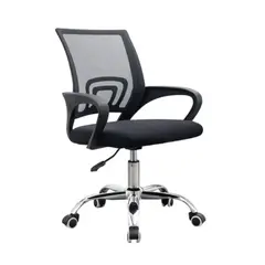 TECNOHOGAR JS - Silla Ejecutiva Ergonómica Giratoria Oficina Negra Ajustable con Ruedas y Soporte Lumbar