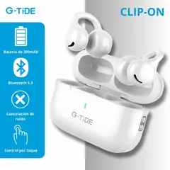 GENERICO - Audifonos Inalambricos Tipo Arete G-TIDE Clip-On - Blancos