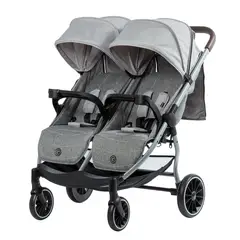 EBABY - Coche gemelar LEO & LEA- EB2021-1 GRIS CLARO