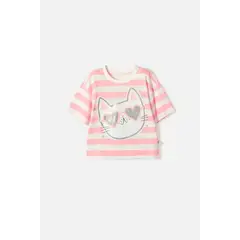 MIC - Camiseta de manga corta marfil para niña