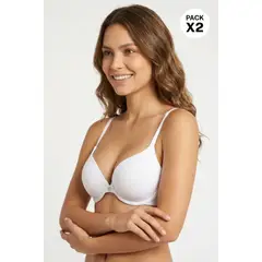 LILI PINK - Brasier 3/4 Paquete X2 En Algodón Y Con Realce Medio