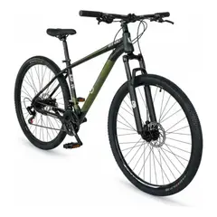 RUNBIKE - Bicicleta Todo Terreno Mtb Rin 29 Unik Montaña Suspension 24 Vel Frenos Disco Cicla Deporte Ciclismo Acero Verde M