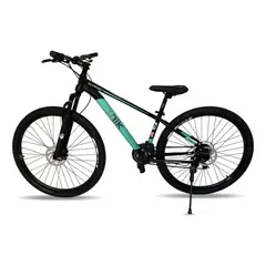 RUNBIKE - Bicicleta Todo Terreno Mtb Rin 29 Unik Montaña Suspension 24 Vel Frenos Disco Cicla Deporte Ciclismo Acero Turquesa Xs