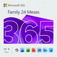 MICROSOFT - Office 365 Familia 24 Meses - 6 Usuarios 6TB OneDrive 30 Dispositivos PIN Original