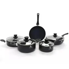 SCHAFFHAUSEN - Juego De Ollas Bateria Mocka 9 Piezas Negro