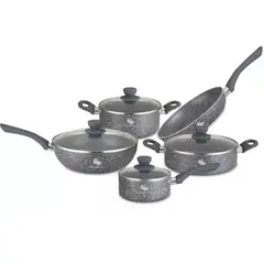 SCHAFFHAUSEN - Juego De Ollas Bateria Mocka 9 Piezas Gris