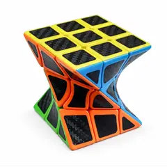 QIYI - Cubo rubik Twisty rompecabezas fibra de carbono