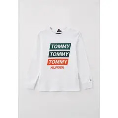 TOMMY HILFIGER - Camiseta blanca Para Niño manga larga con logo gráfico