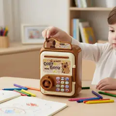 GENERICO - Alcancía Capibara Para Niños Y Adultos Diseño Tierno Alcancía Cuadrada Café