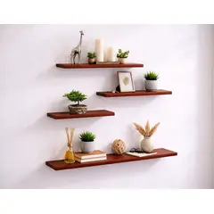 GENERICO - Repisas Flotantes Modernas CEDRO Set X 4 Un Decoracion Moderna