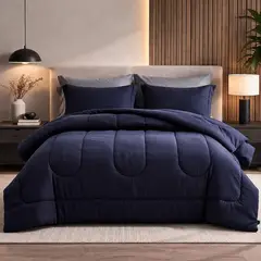 GENERICO - EDREDON POLIALGODON ROSA UNICOLOR CUBRELECHO 5 PIEZAS