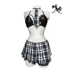 PROVOCAME - Disfraz femenino colegiala Negro mujer talla unica Lenceria Erotica