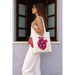 FRIOLENTA - Tote Bag Drill Bolso Corazon Anatomico Morral Ecologico