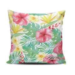 GENERICO - Cojin Decorativo Diseño 01 Tropical Flores 1 Sola Cara Sin Relleno 47 X 47 Cm