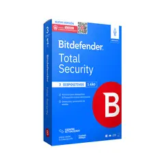 BITDEFENDER - Antivirus Total Security 3 Dispositivos 1 Año