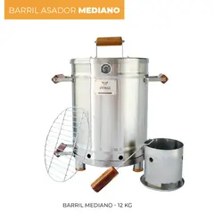 VIKINGO BARRILES - Barril Asador Mediano Vikingo 28 Libras Acero inoxidable