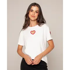 BASICAL - Camiseta open heart blanco