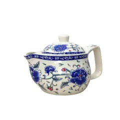 GENERICO - Tetera En Ceramica Pintada A Mano Con Filtro Color Rosa Azul