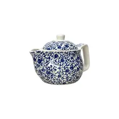 GENERICO - Tetera En Ceramica Pintada A Mano Con Filtro Color Enredadera Azul