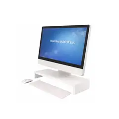 GENERICO - Base Elevador Para Monitor Un Nivel Color BLANCO