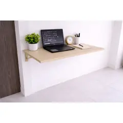 GENERICO - Escritorio Plegable De Pared 80 cm X 45 cm Color ARENA