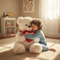 INFANTILES CAJUROMIX - Oso De Peluche Grande Love You blanco