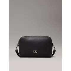 CALVIN KLEIN - Bolso negro cruzado camera minimal monogram