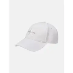 CALVIN KLEIN - Gorra blanca de algodón con monograma bordado
