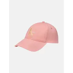 CALVIN KLEIN - Gorra beige de algodón con monograma bordado