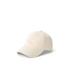 CALVIN KLEIN - Gorra beige de algodón con monograma bordado