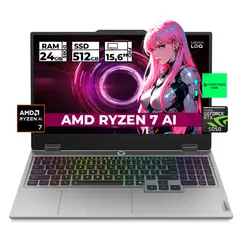 LENOVO - PORTATIL GAMER LOQ RYZEN 7-250 24GB RAM 512GB SSD RTX 5050 15.6'' FHD WINDOWS 11 HOME