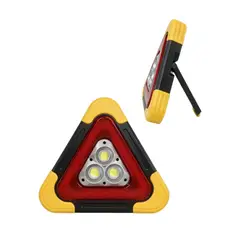 TELEVENTAS COM - Triángulo de Emergencia LED Recargable Solar con Linterna, Luz Roja y Power Bank USB