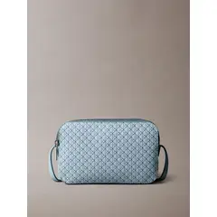 CALVIN KLEIN - Bolso azul cruzado con logo monograma en todo el artículo