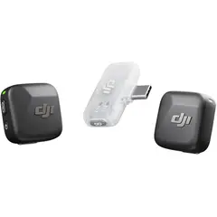 DJI - Mic Mini (2 TX + 1 Mobile RX), micrófono inalámbrico para iPhone/Android