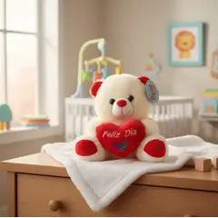 INFANTILES CAJUROMIX - Ositos De Peluche 19cm Con Corazón Feliz Dia