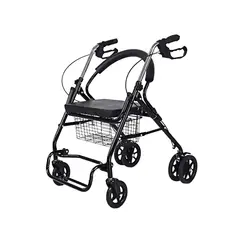 LENIVE - ANDADERA ORTOPÉDICA CON ASIENTO Y REPOSAPIÉS PARA ADULTO COLOR NEGRO